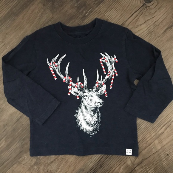 GAP Other - 🌲 GAP Christmas Reindeer Candy Cane Shirt 2T 🌲